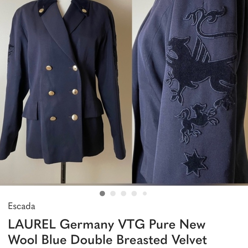 Escada Dark Blue Double Breasted Blazer